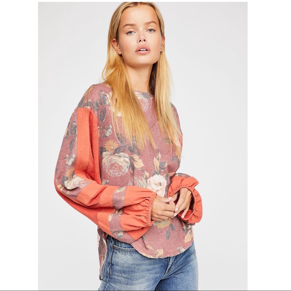 Free People Flower Patch Top In Moroccan Spice S - Picture 6 of 7